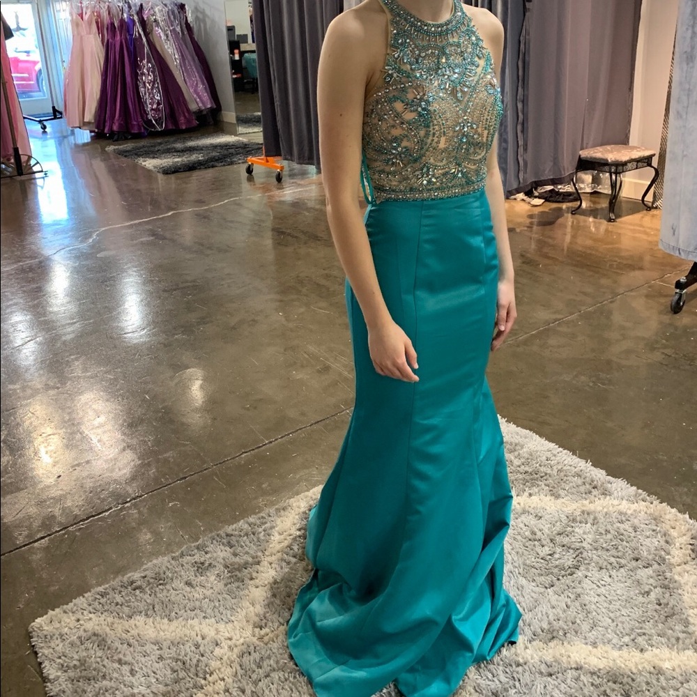 Abby Paris Teal Prom Dress Size 0
